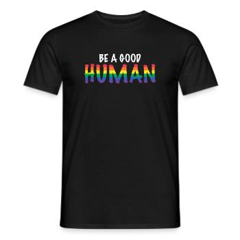 Be a Good Human Spread Kindness and Love Pride - Men's T-Shirt - black - Front - AI Model Male 178 light (178cm)