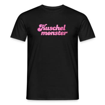 Kuschelmonster flauschig coole Sprüche Fell rosa - Männer T-Shirt - Schwarz - Vorne - AI Model Male 178 light (178cm)