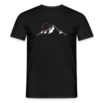 Purpurrote Sonne über den Alpengipfeln - Männer T-Shirt - Schwarz - Vorne - AI Model Male 178 light (178cm)