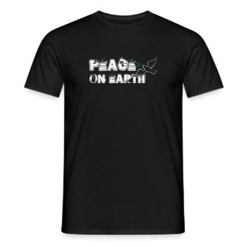Paix sur Terre | avec Bird - T-shirt homme - noir - Devant - AI Model Male 178 light (178cm)