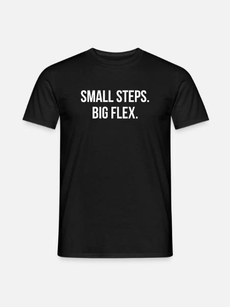 SMALL STEPS. BIG FLEX. | Greyline Official - Men's T-Shirt - black