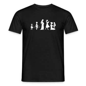 Évolution Famille des enfants de la fête des mères - T-shirt homme - noir - Devant - AI Model Male 178 light (178cm)