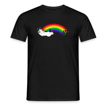 Rainbow Cat - Men's T-Shirt - black - Front - AI Model Male 178 light (178cm)