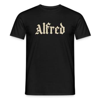 Ornement du nom Alfred Blackletter - T-shirt homme - noir - Devant - AI Model Male 178 light (178cm)