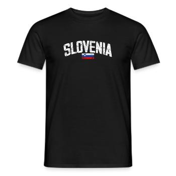 Slovenia - Grunge - National Flag - Slowenien - Männer T-Shirt - Schwarz - Vorne - AI Model Male 178 light (178cm)