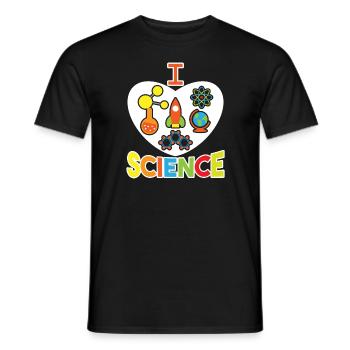 I love science - Men's T-Shirt - black - Front - AI Model Male 178 light (178cm)