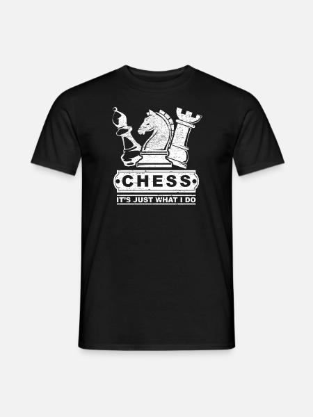 Schack, hobbies, taktik, gåva, häst, torn - T-shirt herr - svart