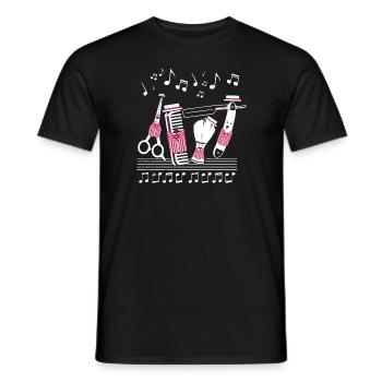 Barbier, harmonie, chant, idée cadeau - T-shirt homme - noir - Devant - AI Model Male 178 light (178cm)