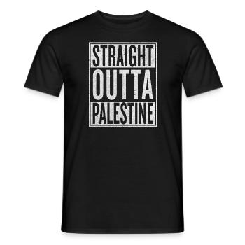 Straight Outta Palestine | Cadeau de Palestina - T-shirt homme - noir - Devant - AI Model Male 178 light (178cm)