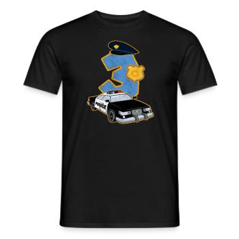 3 Jahre Alt Geschenk Polizei Wagen Offizier Kind - Männer T-Shirt - Schwarz - Vorne - AI Model Male 178 light (178cm)