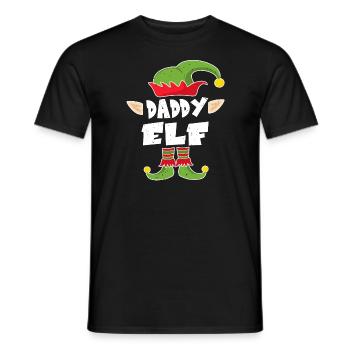 Dad Elf Christmas Gift Father Christmas - Men's T-Shirt - black - Front - AI Model Male 178 light (178cm)