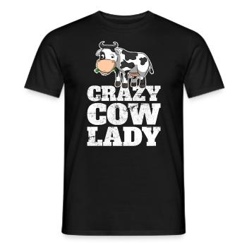 Crazy Cow Lady Cows Farmer Farmer - Men's T-Shirt - black - Front - AI Model Male 178 light (178cm)