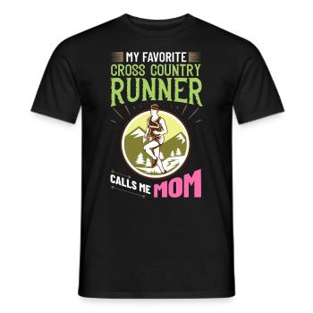 Cross Country Running Crosslauf Geländelauf Laufen - Men's T-Shirt - black - Front - AI Model Male 178 light (178cm)