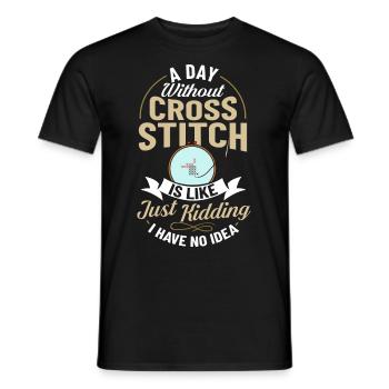 Cross Stitch Pattern Cross Stitch Needles Embroidery Weaving - Men's T-Shirt - black - Front - AI Model Male 178 light (178cm)