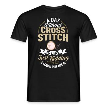 Cross Stitch Pattern Cross Stitch Needles Embroidery Weaving - Men's T-Shirt - black - Front - AI Model Male 178 light (178cm)
