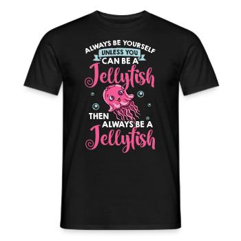 Qualle Meduse Fisch Tank Meerestiere Aquarium - Männer T-Shirt - Schwarz - Vorne - AI Model Male 178 light (178cm)