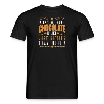 a day without chocolate is like nice design - T-shirt homme - noir - Devant - AI Model Male 178 light (178cm)