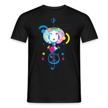 Melodie Musikalisches T-Shert Girl Note - Männer T-Shirt - Schwarz - Vorne - AI Model Male 178 light (178cm)