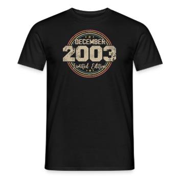 The Legends were born in December 2003 - 2003 - Men's T-Shirt - black - Front - AI Model Male 178 light (178cm)