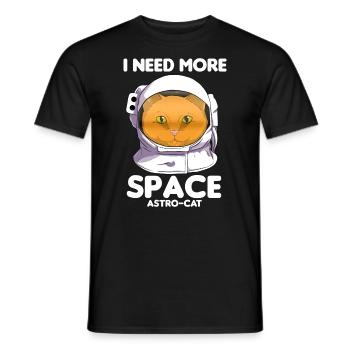 I Need More Space Astro-Cat Katzenliebhaber - Männer T-Shirt - Schwarz - Vorne - AI Model Male 178 light (178cm)