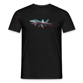 F18 Fighter Jet Glitch Aviation Streetwear - T-shirt homme - noir - Devant - AI Model Male 178 light (178cm)