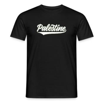 Palestine style baseball vert olive-blanc - T-shirt homme - noir - Devant - AI Model Male 178 light (178cm)