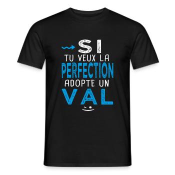 perfection adopte un Val Cadeau Valerian Valentin - T-shirt homme - noir - Devant - AI Model Male 178 light (178cm)
