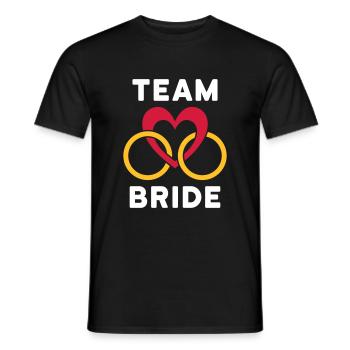 Team bride (Herz, zwei Ringe) - Männer T-Shirt - Schwarz - Vorne - AI Model Male 178 light (178cm)