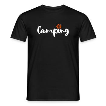 Camping Hawaii Handwriting Camper Caravan Motorhome - Men's T-Shirt - black - Front - AI Model Male 178 light (178cm)