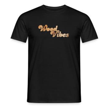 Wood Vibes good coole Quotes Holz Wald Natur Fan - Männer T-Shirt - Schwarz - Vorne - AI Model Male 178 light (178cm)