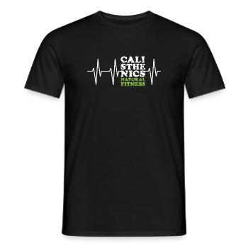 Natural Fitness Calisthenics Sport Pulse Heartbeat - Men's T-Shirt - black - Front - AI Model Male 178 light (178cm)