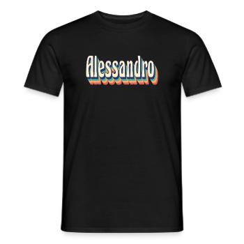 Alessandro Retro Vintage T-Shirt Geschenk T-Shirt - Männer T-Shirt - Schwarz - Vorne - AI Model Male 178 light (178cm)