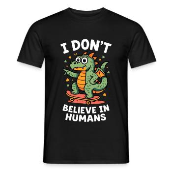 Skateboard Dragon Humour - T-shirt homme - noir - Devant - AI Model Male 178 light (178cm)