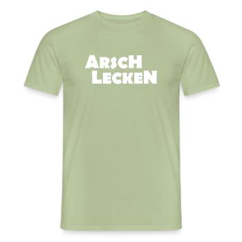 ARSCH LECKEN - Männer T-Shirt - Sage - Vorne - AI Model Male 178 light (178cm)