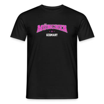 München Germany Statement Schriftzug Urban Pink - Männer T-Shirt - Schwarz - Vorne - AI Model Male 178 light (178cm)