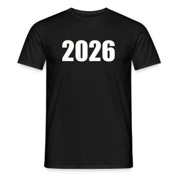 2026 - Men's T-Shirt - black - Front - AI Model Male 178 light (178cm)