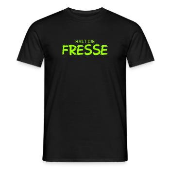 Halt die Fresse - Cooler Spruch - Männer T-Shirt - Schwarz - Vorne - AI Model Male 178 light (178cm)