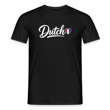 Dutch Script with Flag Heart Fan Patriotic - Men's T-Shirt - black - Front - AI Model Male 178 light (178cm)