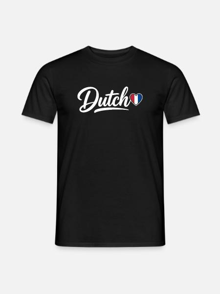Dutch Script with Flag Heart Fan Patriotic - Men's T-Shirt - black