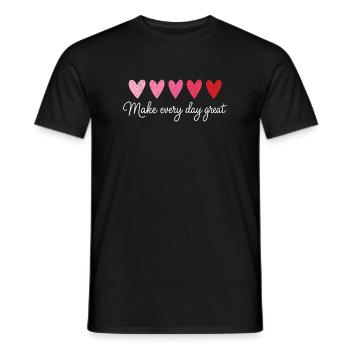 Make Every Day Great Hearts Teacher Shirt - Men's T-Shirt - black - Front - AI Model Male 178 light (178cm)