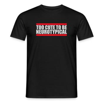 Too Cute To Be Neurotypical Funny Autism Logo - Men's T-Shirt - black - Front - AI Model Male 178 light (178cm)