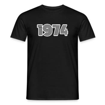 Né en 1974 - T-shirt homme - noir - Devant - AI Model Male 178 light (178cm)