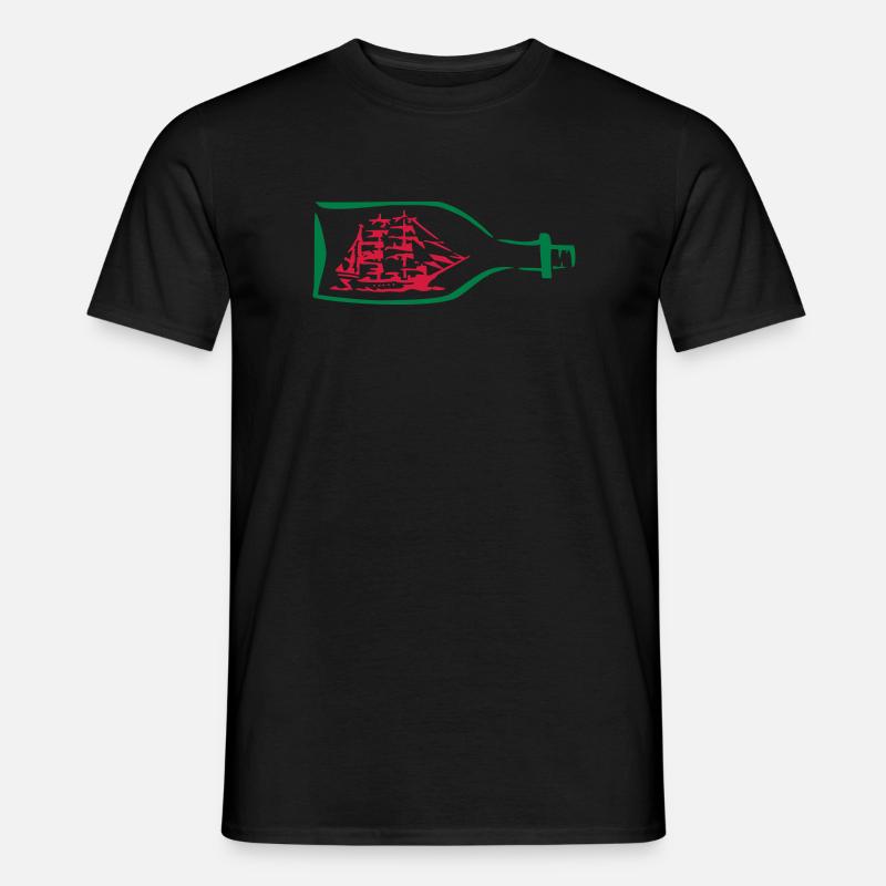 Schiff Flaschenschiff Geschenk - Männer T-Shirt - Schwarz