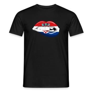 Croatia flag lips Adria Zagreb Croatian homeland - Men's T-Shirt - black - Front - AI Model Male 178 light (178cm)