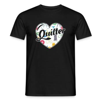 Quilter Full Heart - Men's T-Shirt - black - Front - AI Model Male 178 light (178cm)