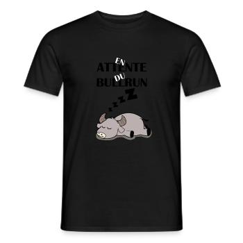 taureau endormi en attente de bullrun - T-shirt homme - noir - Devant - AI Model Male 178 light (178cm)