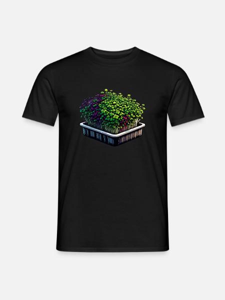 Microgreens Landwirtschaft Vegan Sprossen - Männer T-Shirt - Schwarz