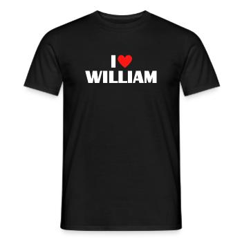 I love William Rotes Herz Romantischer Name Fan - Männer T-Shirt - Schwarz - Vorne - AI Model Male 178 light (178cm)