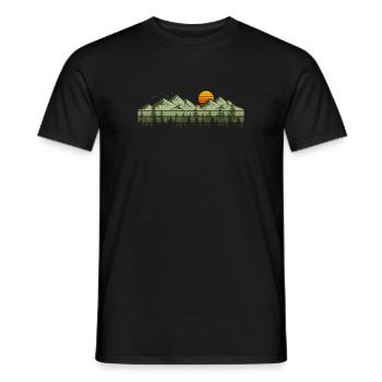 Mountains Forest Nature Trees Outdoor Nature Lovers - Men's T-Shirt - black - Front - AI Model Male 178 light (178cm)
