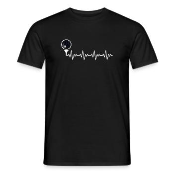 Golfeur Golfeur Balle de golf ECG Battement cardiaque Rythme cardiaque - T-shirt homme - noir - Devant - AI Model Male 178 light (178cm)